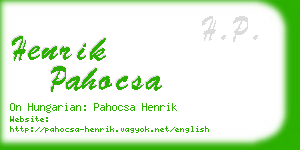 henrik pahocsa business card